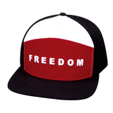 FREEDOM Hat - Flat Bill - Black / Dark Red - Laser Mesh