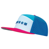 FREEDOM Hat - Flat Bill - Neon Pink / White / Neon Blue / Slate Blue - Laser Mesh
