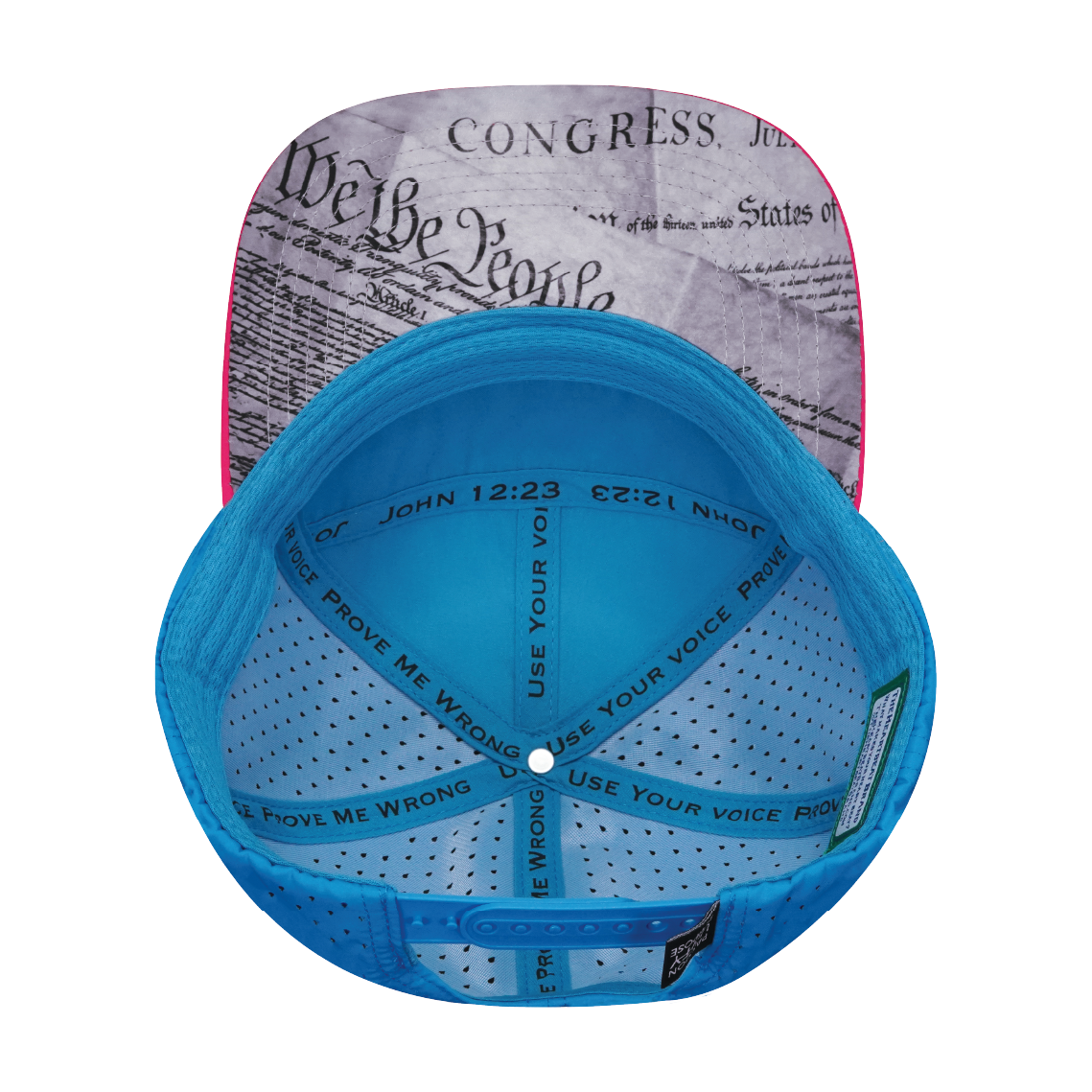 FREEDOM Hat - Flat Bill - Neon Pink / White / Neon Blue / Slate Blue - Laser Mesh