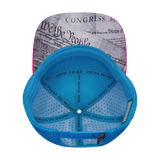FREEDOM Hat - Flat Bill - Neon Pink / White / Neon Blue / Slate Blue - Laser Mesh