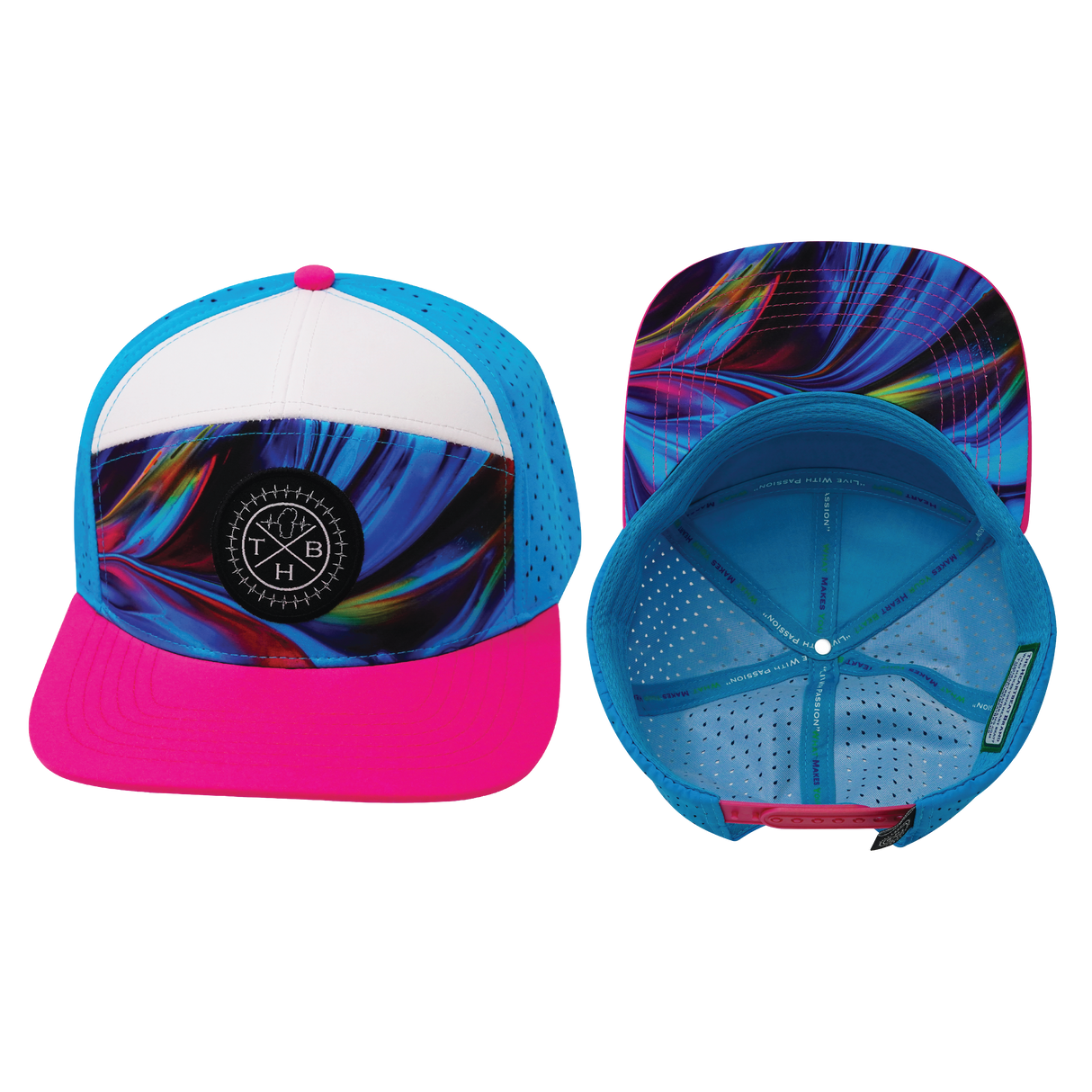 **YOUTH** THB  - 7 Panel - Feather Glow - Neon Pink / White / Neon Blue (Unisex)