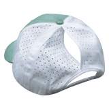 Fishing - 6 Panel - Shallow Fit - Pony Tail - Teal / White - Laser Mesh (Unisex)