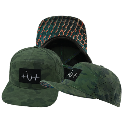 Fishing - 7 Panel - Soft Teal Camo - Laser Mesh (Unisex)