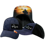 Fishing - 6 Panel - Shallow Fit - Pony Tail - Soft Navy Camo / Black - Laser Mesh (Unisex)