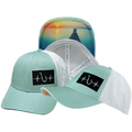 Fishing - 6 Panel - Shallow Fit - Pony Tail - Teal / White - Laser Mesh (Unisex)