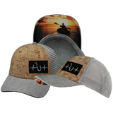 Fishing - 6 Panel - Shallow Fit - Cork - Heather Gray - Trucker Mesh (Unisex)