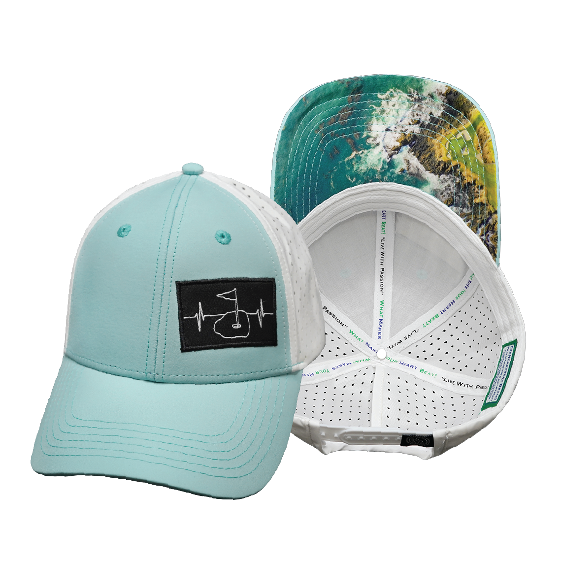 Golf - 6 Panel - Shallow Fit - Pony Tail - Mint Green / White (Unisex)
