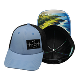 Golf - 6 Panel - Shallow Fit - Pony Tail - Baby Blue / Black (Unisex)
