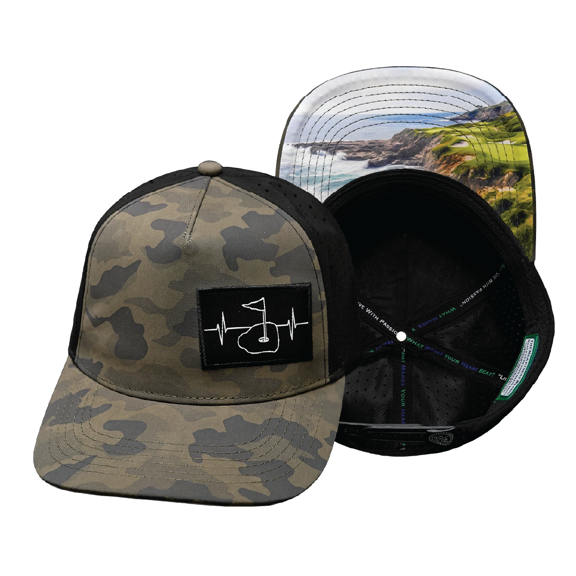 Golf - 5 Panel - Structured - Soft Charcoal Camo / Black (Unisex)