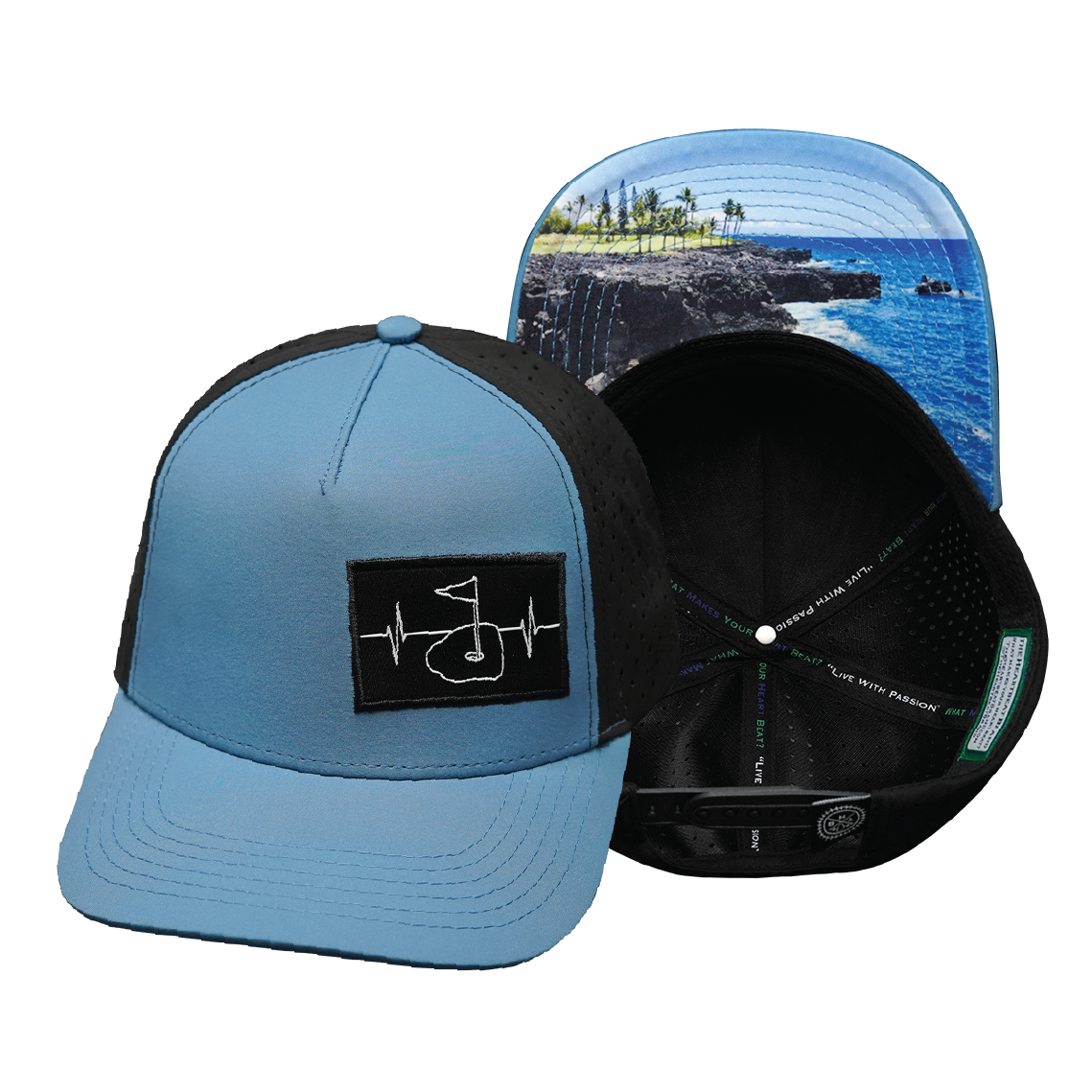 Golf - 5 Panel - Structured - Slate Blue / Black (Unisex)
