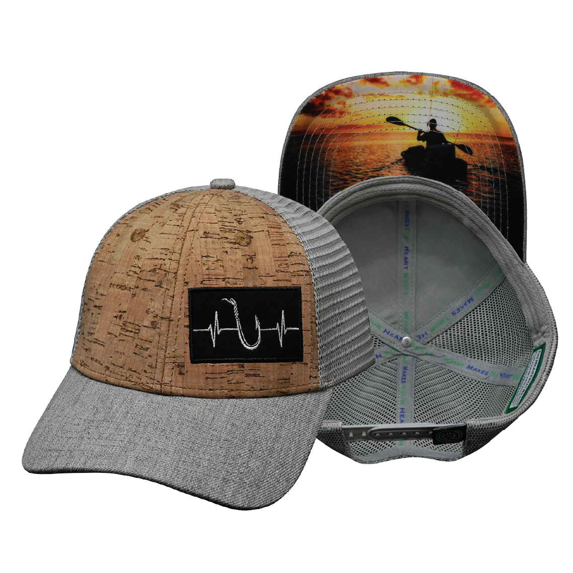 Fishing - 6 Panel - Shallow Fit - Cork - Heather Gray (Unisex)