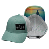 Fishing - 6 Panel - Shallow Fit - Pony Tail - Teal / White (Unisex)
