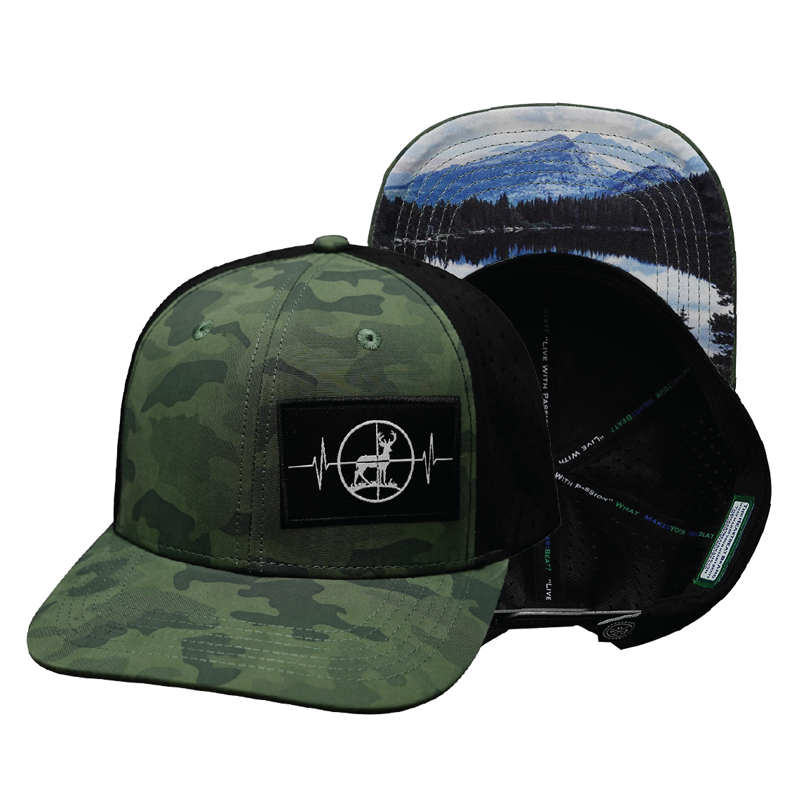 Hunting - 6 Panel - Soft Teal Camo / Black (Unisex)