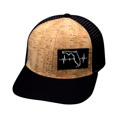 Florida - 6 Panel - Cork - Black - Trucker Mesh (Unisex)