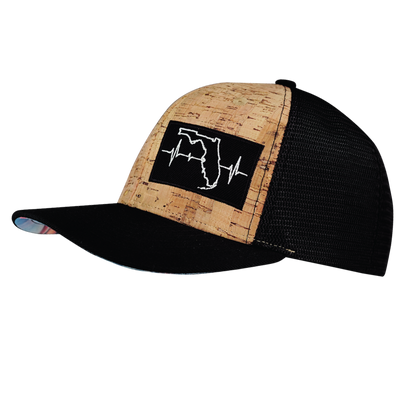 Florida - 6 Panel - Cork - Black - Trucker Mesh (Unisex)