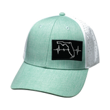 Florida - 6 Panel - Shallow Fit - Pony Tail - Teal / White - Laser Mesh (Unisex)
