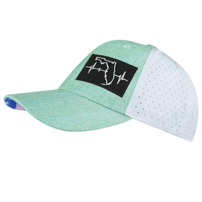 Florida - 6 Panel - Shallow Fit - Pony Tail - Teal / White - Laser Mesh (Unisex)