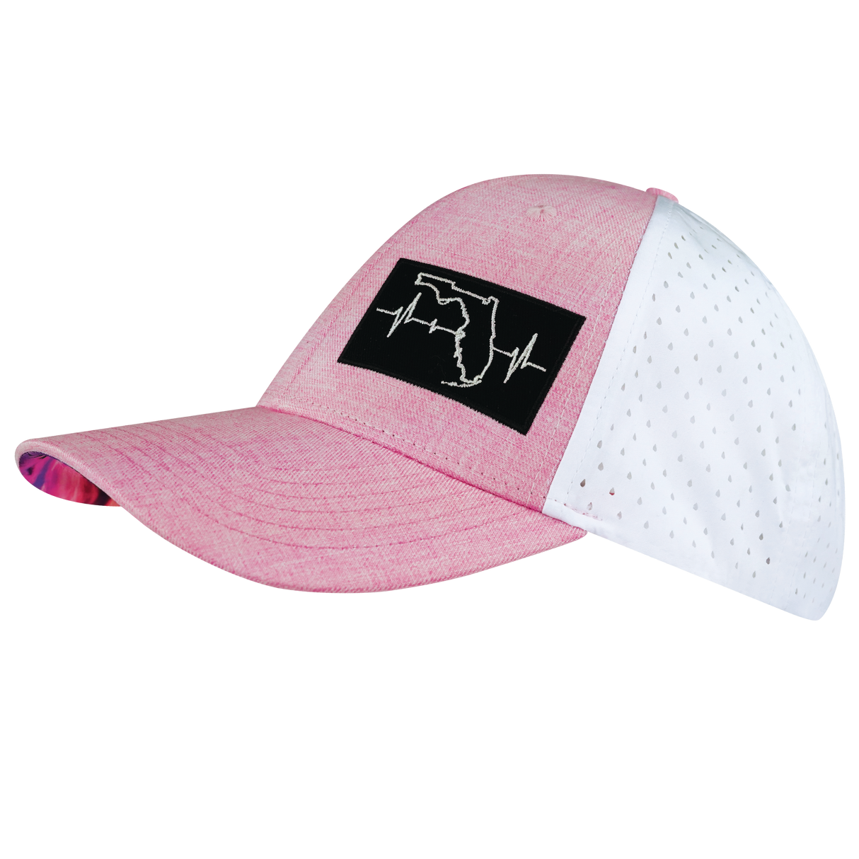 Florida - 6 Panel - Shallow Fit - Pony Tail - Pink / White - Laser Mesh (Unisex)