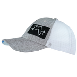 Florida - 6 Panel - Shallow Fit - Heather Gray / White - Trucker Mesh (Unisex)