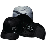 **YOUTH** Florida - 6 Panel - Black Camo / Black - Trucker Mesh (Unisex)