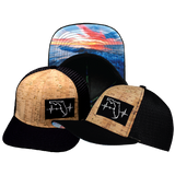 Florida - 6 Panel - Cork - Black - Trucker Mesh (Unisex)