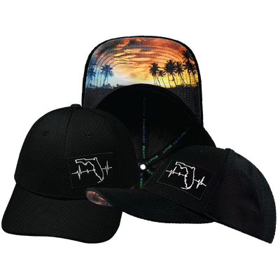 Florida - 6 Panel - AirMesh - Athletic Fit - Black - Fabric Back (Unisex)
