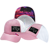 Florida - 6 Panel - Shallow Fit - Pony Tail - Pink / White - Laser Mesh (Unisex)