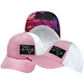 **YOUTH** Florida - 6 Panel - Shallow Fit - Pony Tail - Pink / White - Laser Mesh (Unisex)