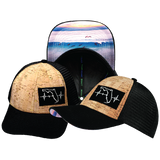 Florida - 6 Panel - Shallow Fit - Cork - Black - Trucker Mesh (Unisex)