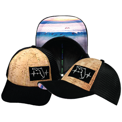 Florida - 6 Panel - Shallow Fit - Cork - Black - Trucker Mesh (Unisex)