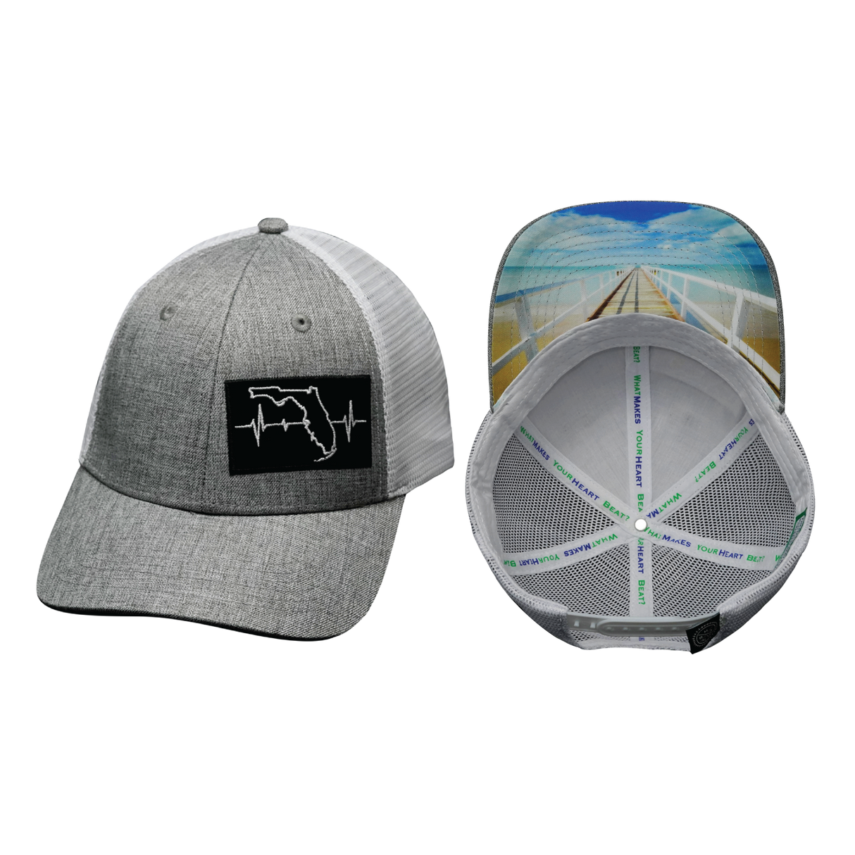 Florida - 6 Panel - Shallow Fit - Heather Gray / White (Unisex)