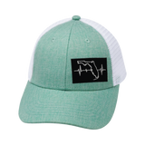 **YOUTH** Florida - 6 Panel - Shallow Fit - Teal / White (Unisex)