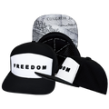 FREEDOM Hat - 7 Panel - Black / White - Laser Mesh - Proceeds go to TPUSA