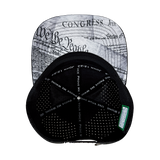 FREEDOM Hat - 7 Panel - Black / White - Laser Mesh - Proceeds go to TPUSA