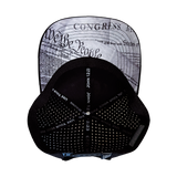 FREEDOM Hat - 6 Panel - Black / White - Laser Mesh - Proceeds go to TPUSA