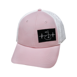 Golf - 6 Panel - Shallow Fit - Pony Tail - Light Pink / White - Laser Mesh (Unisex)