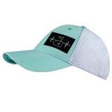 Golf - 6 Panel - Shallow Fit - Pony Tail - Mint Green / White - Laser Mesh (Unisex)