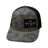 Golf - 5 Panel - Structured - Soft Charcoal Camo / Black - Laser Mesh (Unisex)