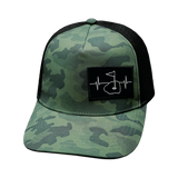 Golf - 5 Panel - Structured - Soft Teal Camo / Black - Laser Mesh (Unisex)