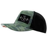 Golf - 5 Panel - Structured - Soft Teal Camo / Black - Laser Mesh (Unisex)
