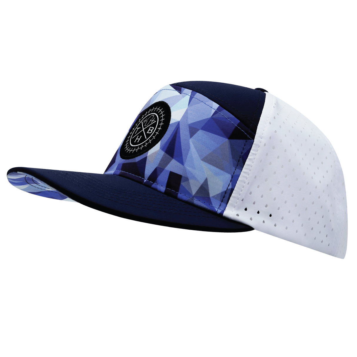 **YOUTH** THB  - 7 Panel - Geo Blue - Navy / White - Laser Mesh (Unisex)