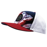 **YOUTH** THB  - 7 Panel - Geo Flag - Dark Red / Navy / White - Laser Mesh (Unisex)