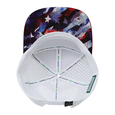 THB - 7 Panel - Geo Flag - Dark Red / Navy / White - Laser Mesh (Unisex)