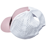 Golf - 6 Panel - Shallow Fit - Pony Tail - Light Pink / White - Laser Mesh (Unisex)