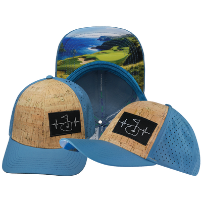 Golf - 6 Panel - Cork - Slate Blue - Laser Mesh (Unisex)