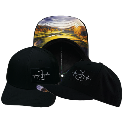 Golf - 6 Panel - Black - Laser Mesh (Unisex)