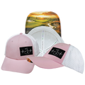 Golf - 6 Panel - Shallow Fit - Pony Tail - Light Pink / White - Laser Mesh (Unisex)