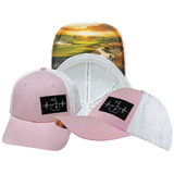 Golf - 6 Panel - Shallow Fit - Pony Tail - Light Pink / White - Laser Mesh (Unisex)
