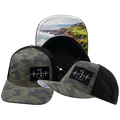 Golf - 5 Panel - Structured - Soft Charcoal Camo / Black - Laser Mesh (Unisex)