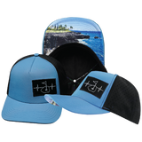 Golf - 5 Panel - Structured - Slate Blue / Black - Laser Mesh (Unisex)